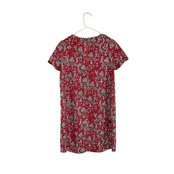 AX Paris Red Shift Mini Dress Size 12 Large Short Sleeve Allover Print - Picture 2 of 6